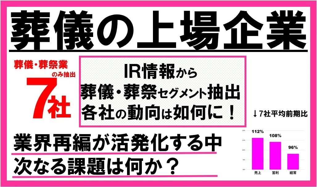上場葬儀社7社の2025年決算期から読み解く経営動向｜業界再編が加速する葬儀市場