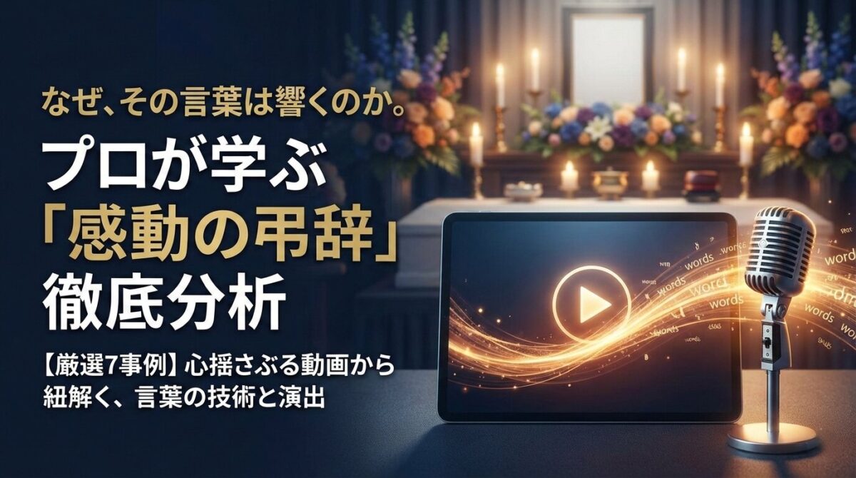 【完全保存版】著名人の弔辞動画に学ぶ「弔辞の作り方」｜葬儀のプロが押さえるべき「型」と「言葉選び」
