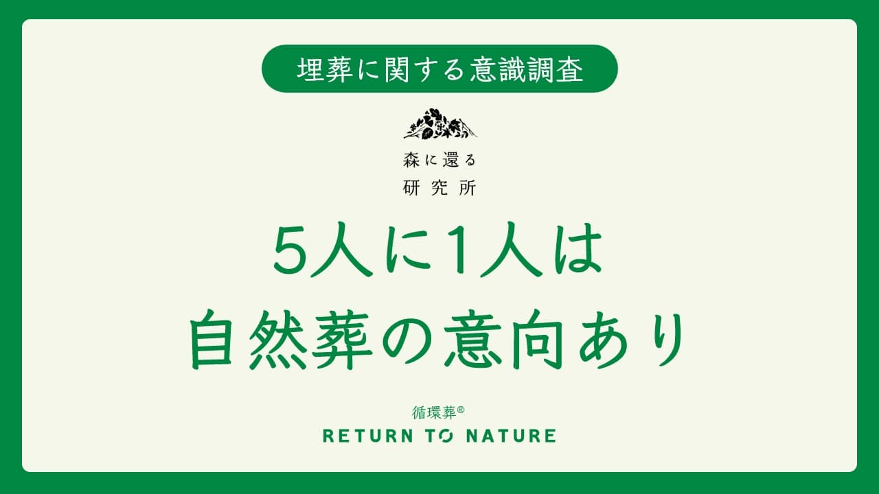 【調査結果】60代以上の5人に1人は山や海に眠る自然葬の意向あり。墓石すら置かず自然に還る埋葬が令和の新潮流に。～at FOREST～